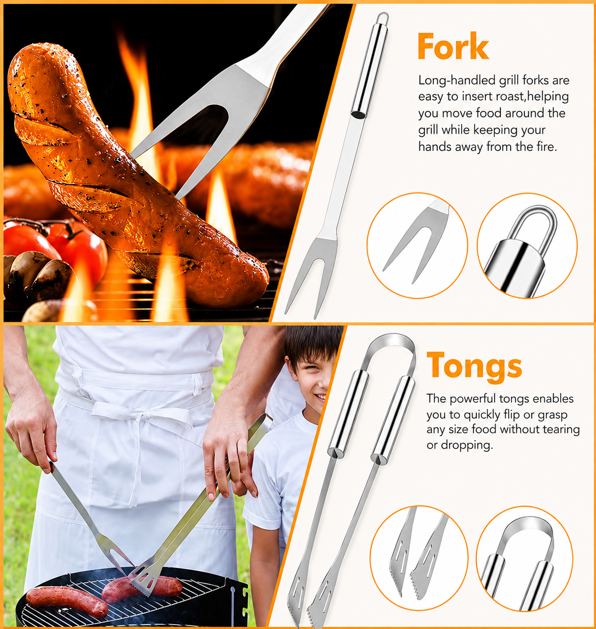 Grill Utensils Set,15 Pcs Stainless Steel BBQ Accessories Set, Portable Professional Grill Tool, Perfect Grill Kit Gift for Outdoor with Bag